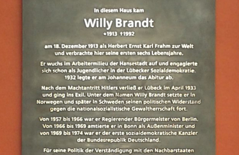 Gedenktafel für Willy Brandt